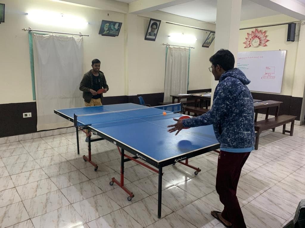 Table tennis after study hours
