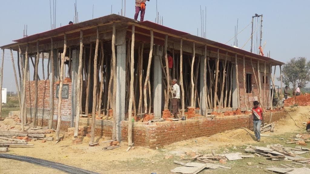 The building under construction