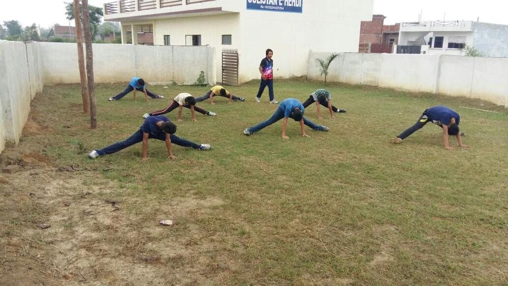 Stretching on the grounds